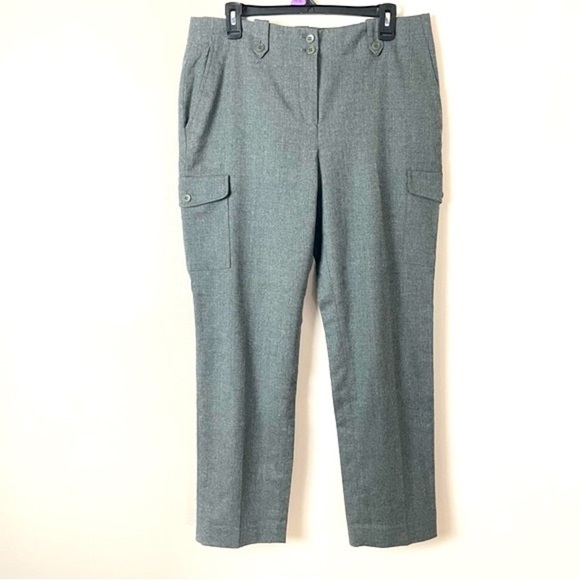 Talbots Signature Style Wool Cargo Pants | Size 10 | Gray - Picture 1 of 11